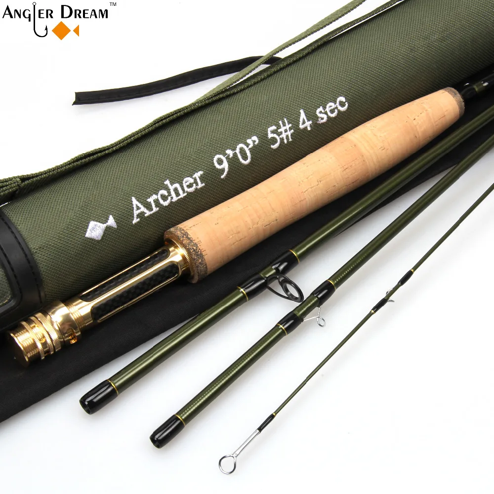 US $45.79 ANGLER DREAM Fly Fishing Rod 3458 WT Fast Action 36TCarbon FiberGraphite IM10 7583 9FT Fly Fishing Rod with Cordura Tube