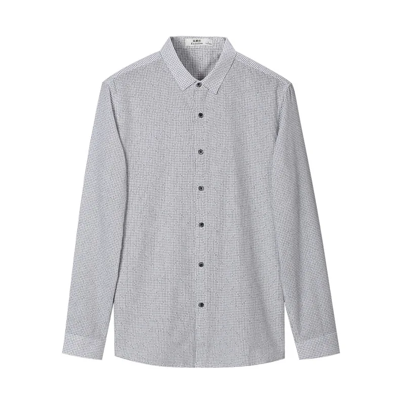 Enjeolon, брендовая Весенняя рубашка, мужские клетчатые рубашки, Мужская блузка, хлопковые рубашки с длинным рукавом, базовая Повседневная рубашка для мужчин, 3XL, одежда CX2527 - Цвет: White