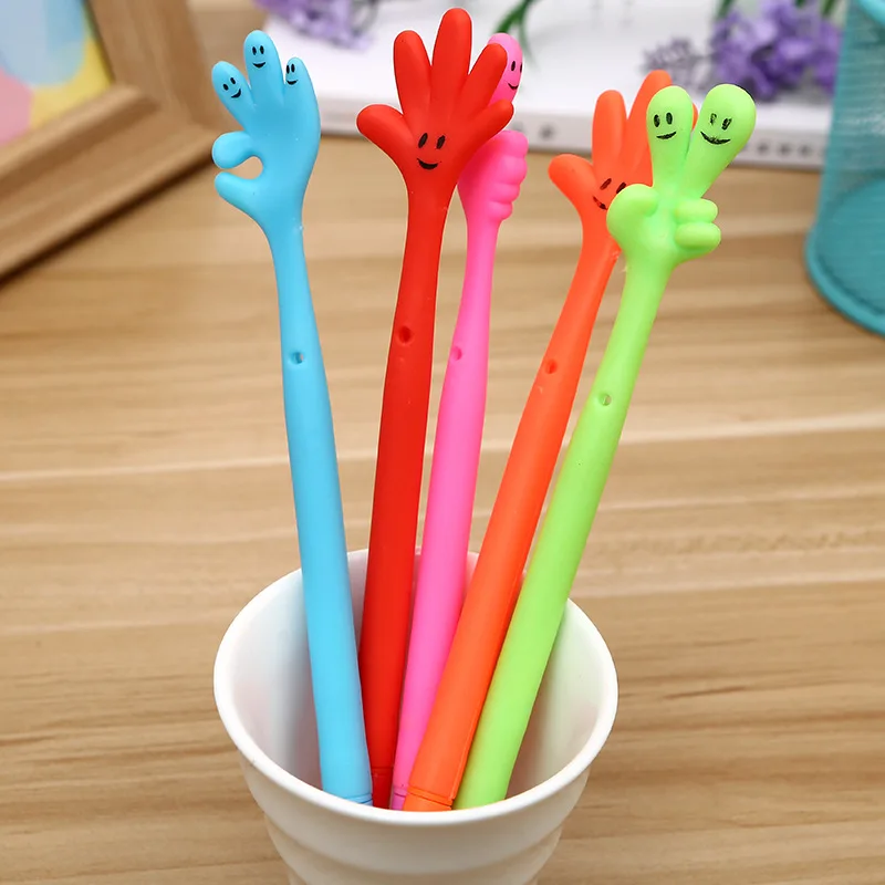

36 pc/lot Creative finger water gel ink Signature pen /cute fresh student stationery /black refill/ pen/children gift