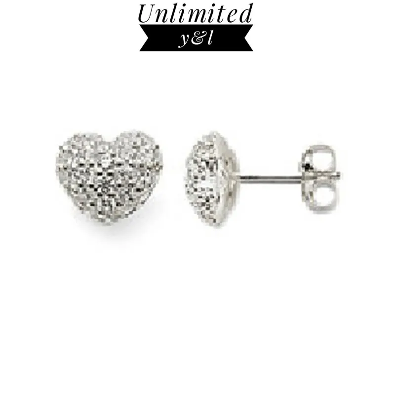 

Heart Stud Earrings for Women Thomas Style Silver White Zirconia Fashion Ear Stud Jewelry 2018 New Trendy Gifts