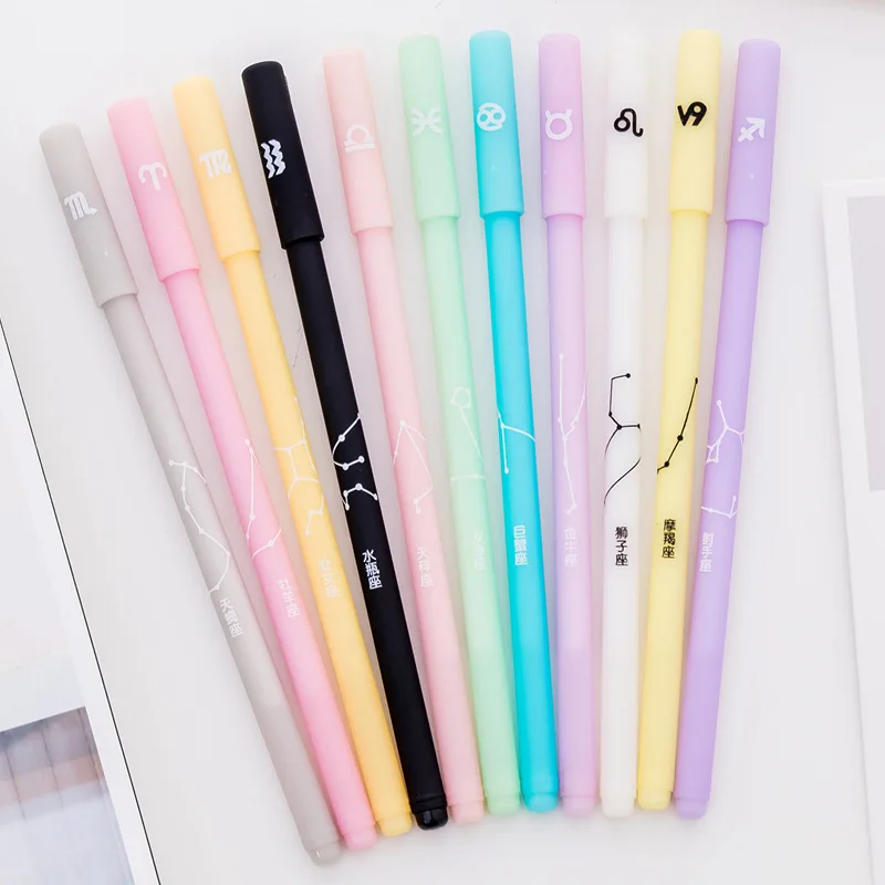 

12 Pcs/lot Constellation Gel Pen Cute 0.5mm black ink neutral Pens Stationery Gift Office Material School writing Supplies
