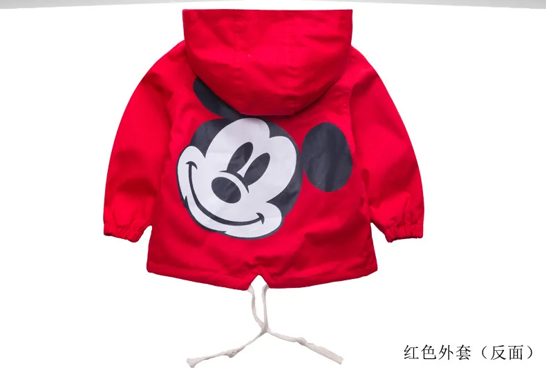 Новые детские куртки для мальчиков и девочек, милая ветровка с капюшоном с Микки Маусом, детские пальто, одежда для малышей, Весенняя верхняя одежда
