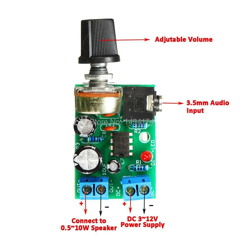 Плата усилителя мощности WQScosea LM386 Hi Fi аудио DC 3V ~ 12V 5V мини модуль разъем 3 5 мм|jack