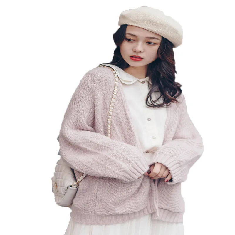 

2019 Spring new alpaca knit women's sweater cardigan loose fall shoulder sleeve sweater shawl warm ladies sweater w100