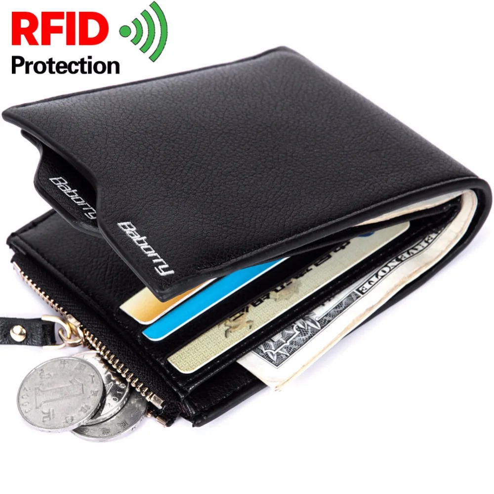 

New 2018 Men Wallets Coin Purse Mens Wallet Male Money Purses Soft Card Case Anti Rfid Standard Soild Pattern Designer Wallet