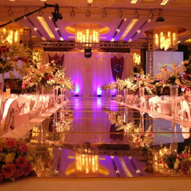 

1.2X20 Meter Wedding Mirror Carpet Bi-sided Silver T Stage Carpet Runner For Wedding Party Banquet 0.12mm Thickness