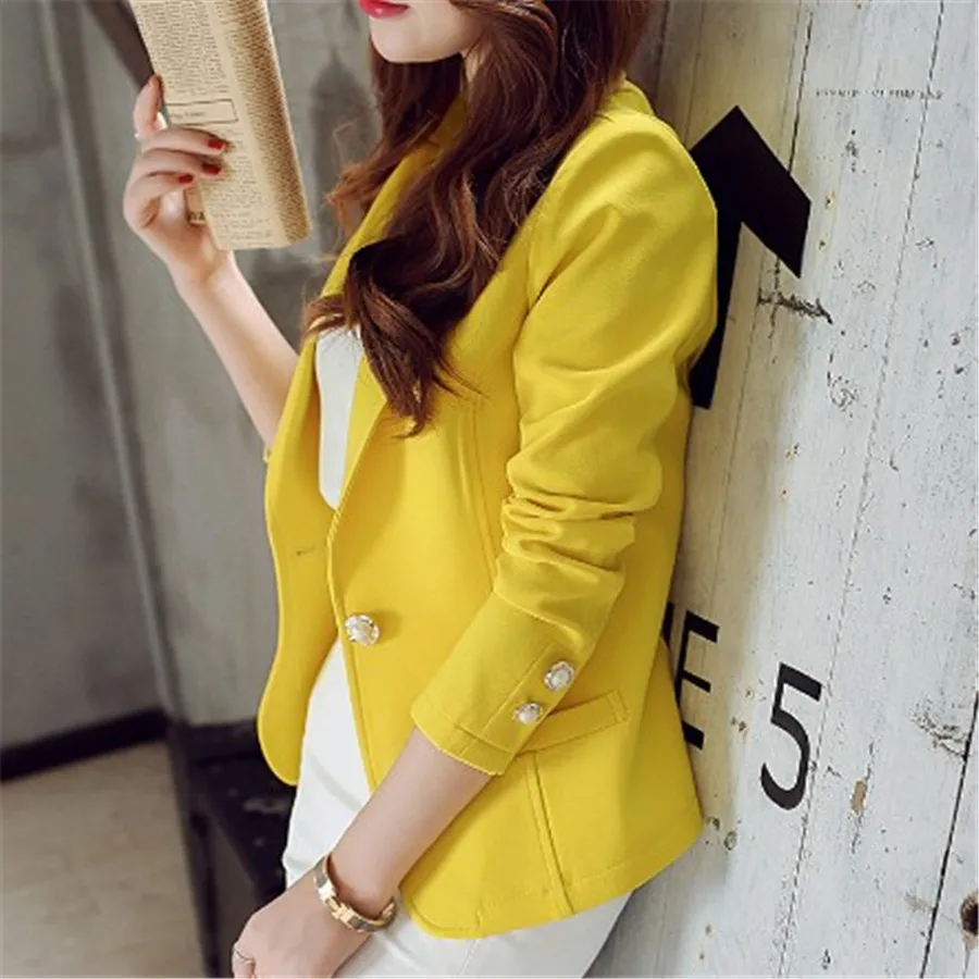 New 2019 Spring Women Blazer Fashion Casual Slim Single