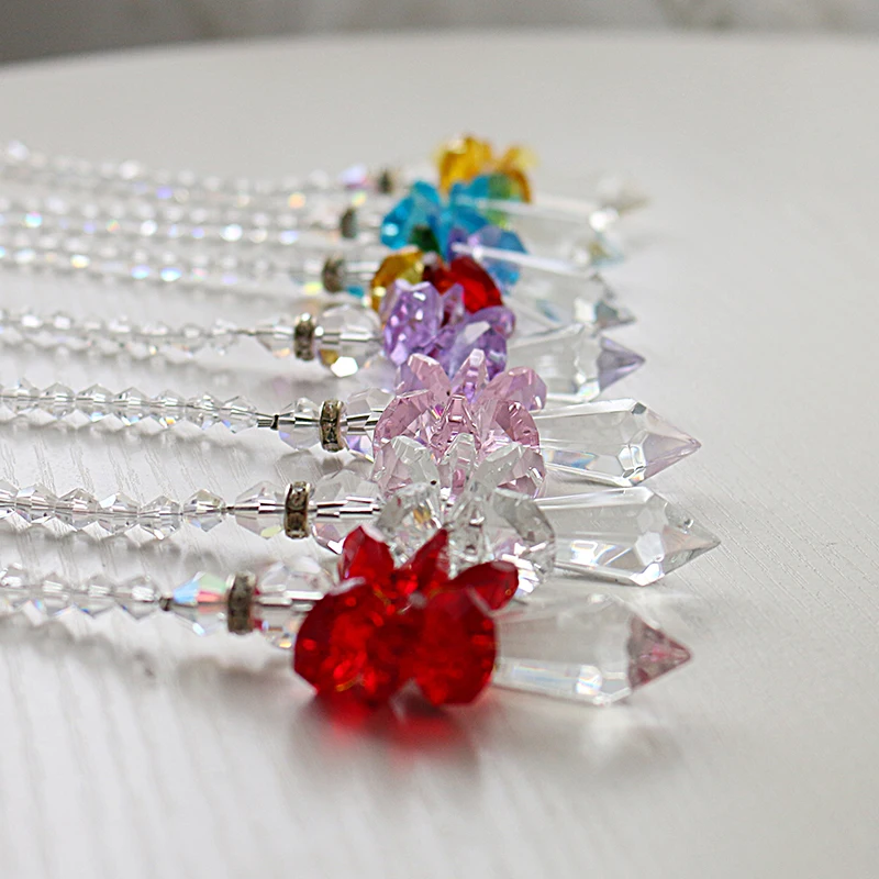 H&D Rainbow Angel Suncatcher Crystal Guardian Angel Chakra Sun Catchers Rear View Mirror Car Charm Home Wedding Decor (Purple) sun catcher,sun catchers