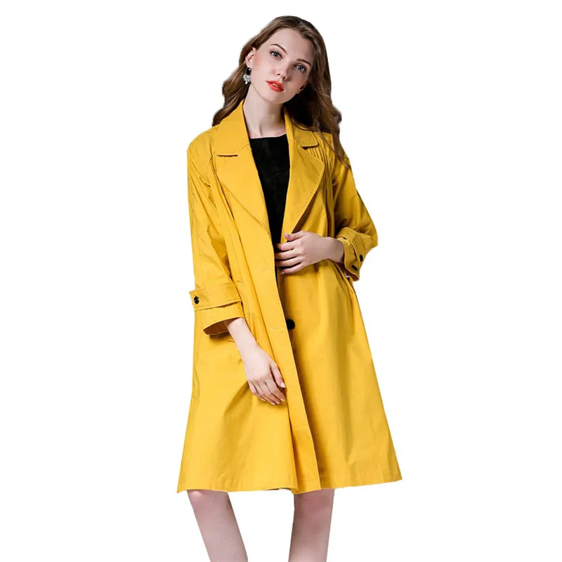 2019 spring Loose Plus Size Notched Full Sleeve Simple Fold Patchwork Thin Type Jacket New Fashion Female Coat Vestido YH145 2019 spring Loose Plus Size Notched Full Sleeve Simple Fold Patchwork Thin Type Jacket New Fashion Female Coat Vestido YH145