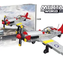 377 шт. Военная Вторая мировая война Америка ВВС P-51D истребитель WW2 режим строительные блоки игрушки подарки