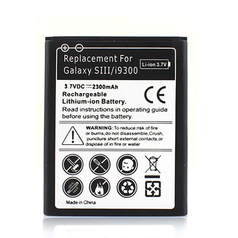 1pcs 2300mAh Phone Replacement Batteries Batteria For Samsung Galaxy S3