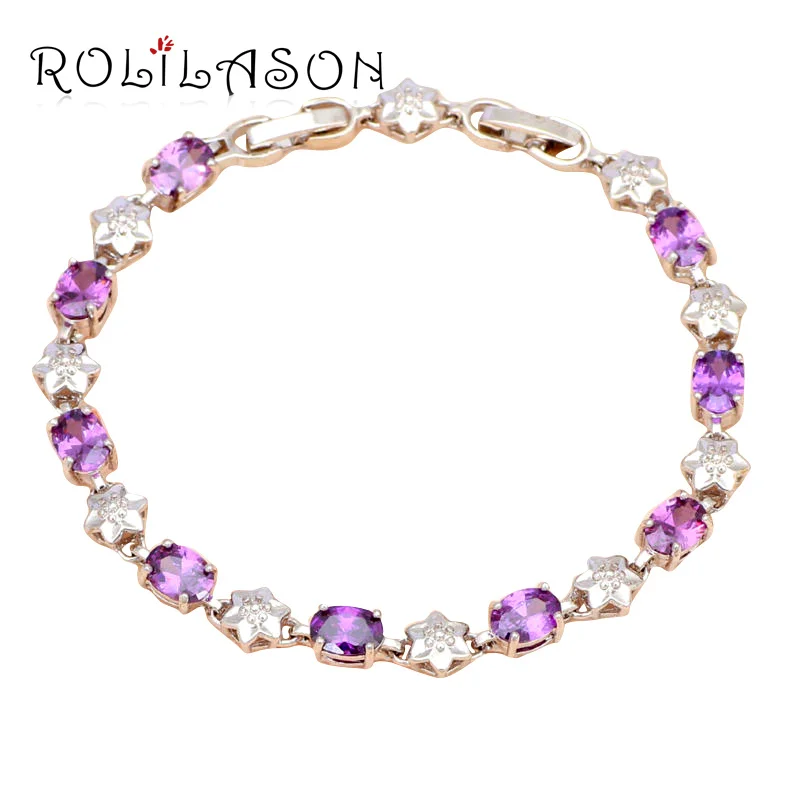 

Elegant Zircon Jewelry Party Items Purple Crystal Silver Beautiful Charm Bracelets Fashion jewelry TBS935