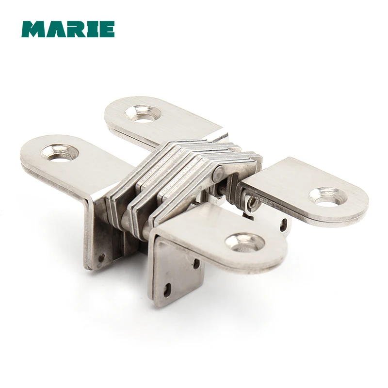 304 Stainless Steel Hidden Hinges Invisible Concealed Cross Door Hinge With Screw For Door