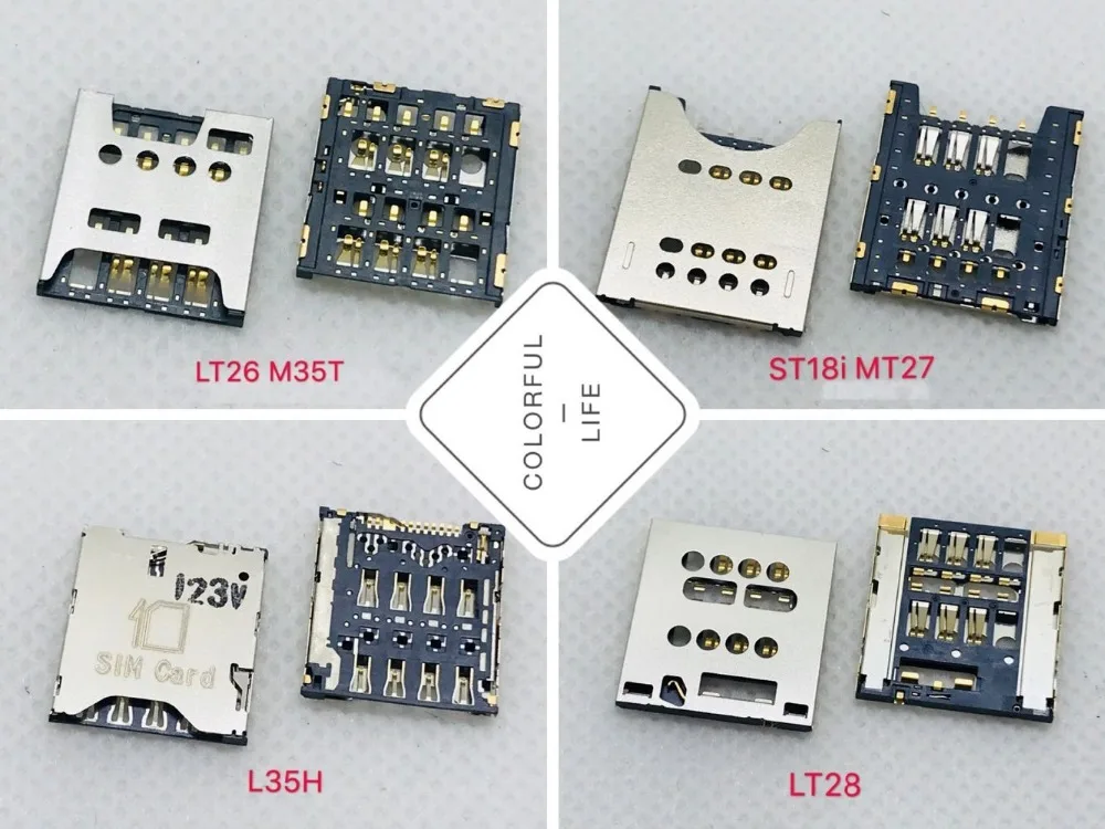 Lt26 Mt27 L35h Lt28 Micro Sim Card Socket Adapter Holder 7pin 6pin