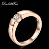 Promo Double Fair Princess Cut Stone Engagement/Wedding Rings For Women white/Rose Gold Color 32757537655