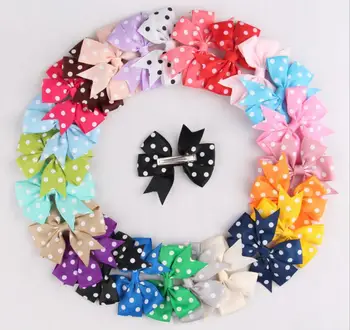 

24PCs/lot 24colors Baby Girls Polka Dots Hair Clips Hairpins Metal Alligator Headwear Girl Kids Hair Accessories