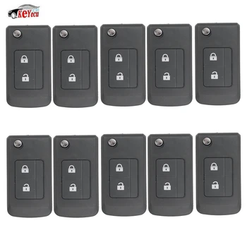 

KEYECU 10 Pcs/lot New Replacement Uncut Folding Flip Remote Key Shell Case 2 Button Fob for Subaru Outback Legacy