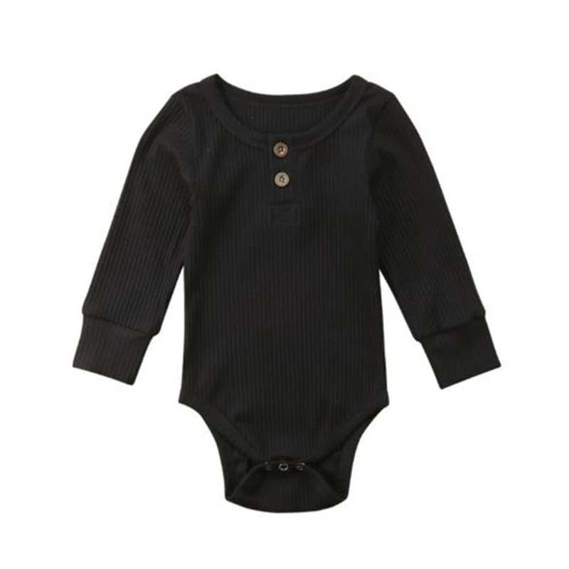 جديد الوليد الطفل الرضيع الفتيان الفتيات القطن طويل الأكمام الصلبة رومبير بذلة Playsuit الملابس تتسابق عارضة