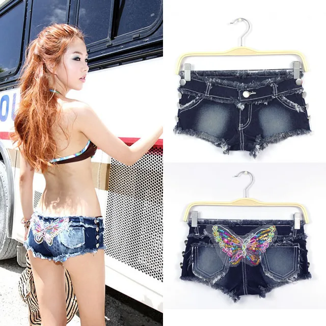 Hot women's super hipster jeans shorts sexy blue denim pants beach