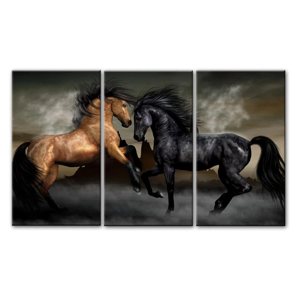 Running Horses Wall Art Prints Abstract Animals Modular Pictures ...