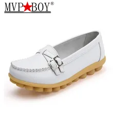 Mvp Boy Весенняя повседневная обувь Большие размеры, кожаные туфли на плоской подошве обувь для Обувь для матерей обувь для медсестры белого цвета; нескользящая подошва; для работы; удобная обувь для беременных женская обувь