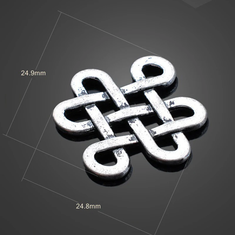 5pcs High quality Antique Silver Chinese Knot Charm pendant For