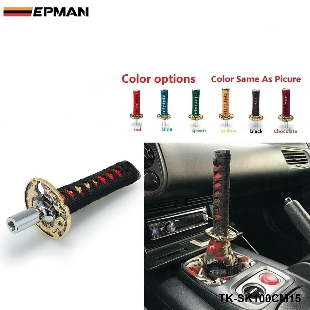 Jdm Short Samurai Sword Shift Knob Shifter 150mm Metal Weighted Sport Katana Shift Knob For AUDI A4 B6 1.8T EP-SK100CM15
