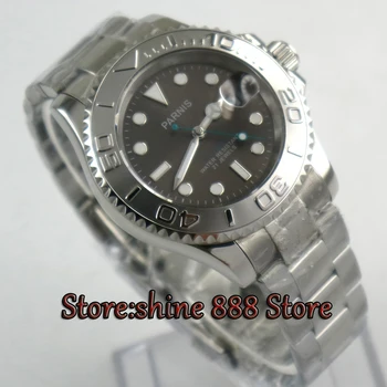 

41mm Parnis gray dial Luminous Ceramic bezel Sapphire Crystal miyota 8215 automatic mens watch