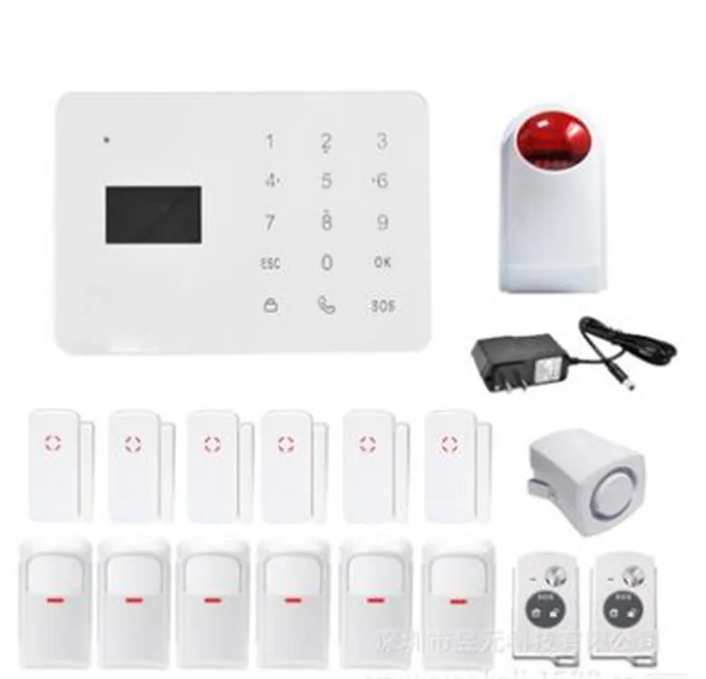 

Touch Panel GSM Alarm System With Strobe Siren PIR Sensor Door Contact