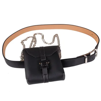 

Fashion Leisure Serpentine PU Belt Bag Mobile phone Small change Chain Single Shoulder Slant Bag