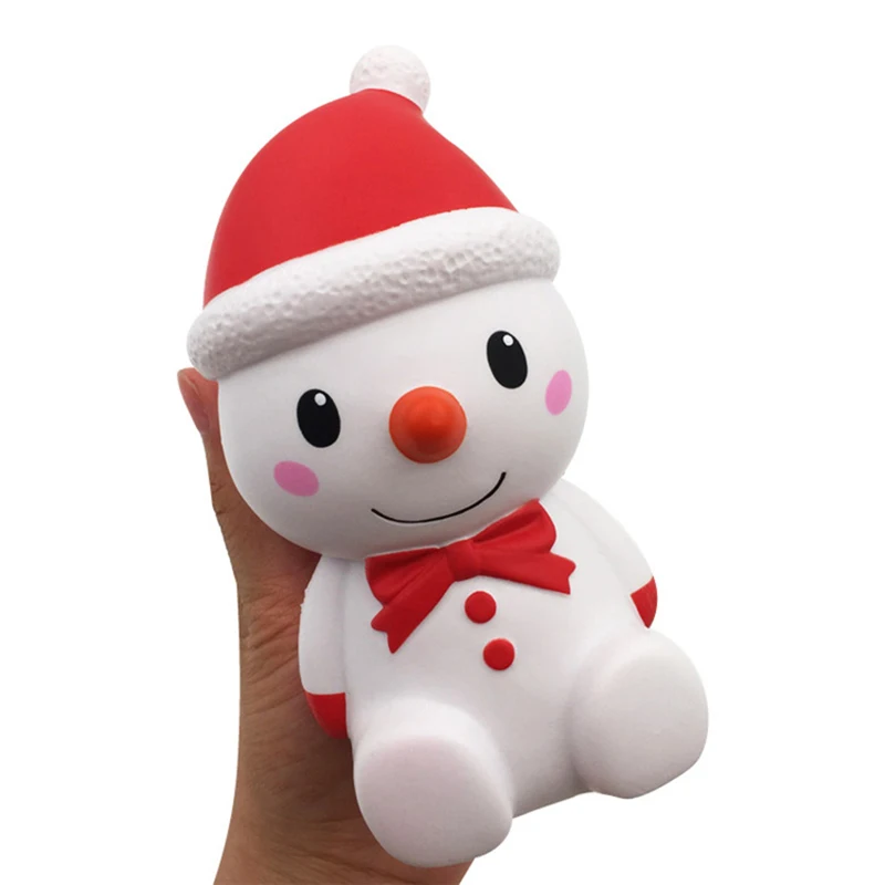Squishy Slow Rising Christmas Bowknot Snowman kawaii Squishy Jumbo Squeeze Charms Stress Relief Toy Phone Strap kid Juguetes