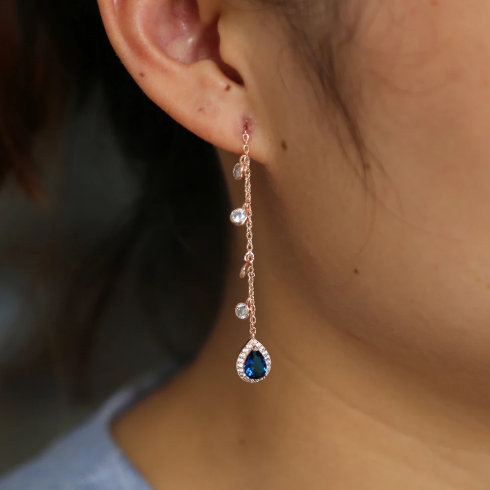 9 colors water drop earring 2018 latest design girl women ladies Romentic Gorgeous jewelry cz drop charm fashion ear jewelry