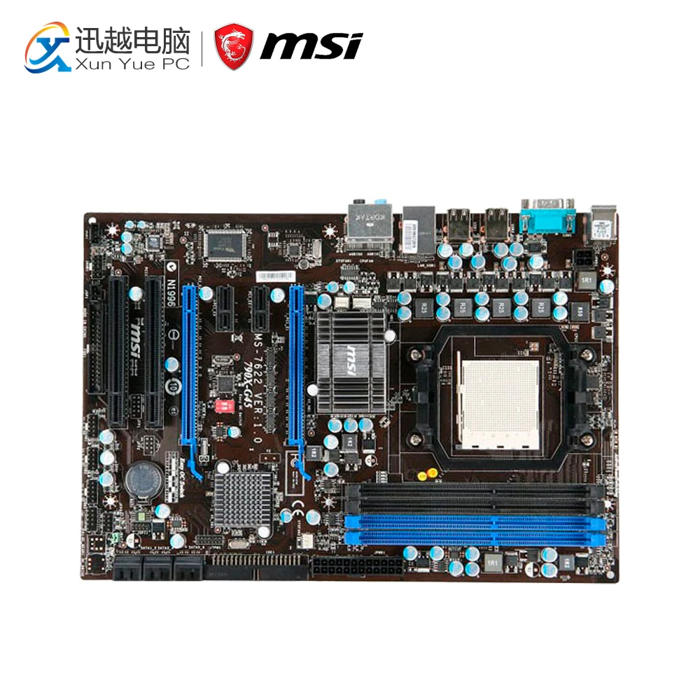 

MSI 790X-G45 Desktop Motherboard 790X Socket AM3 DDR3 16G STAT2 USB2.0 ATX