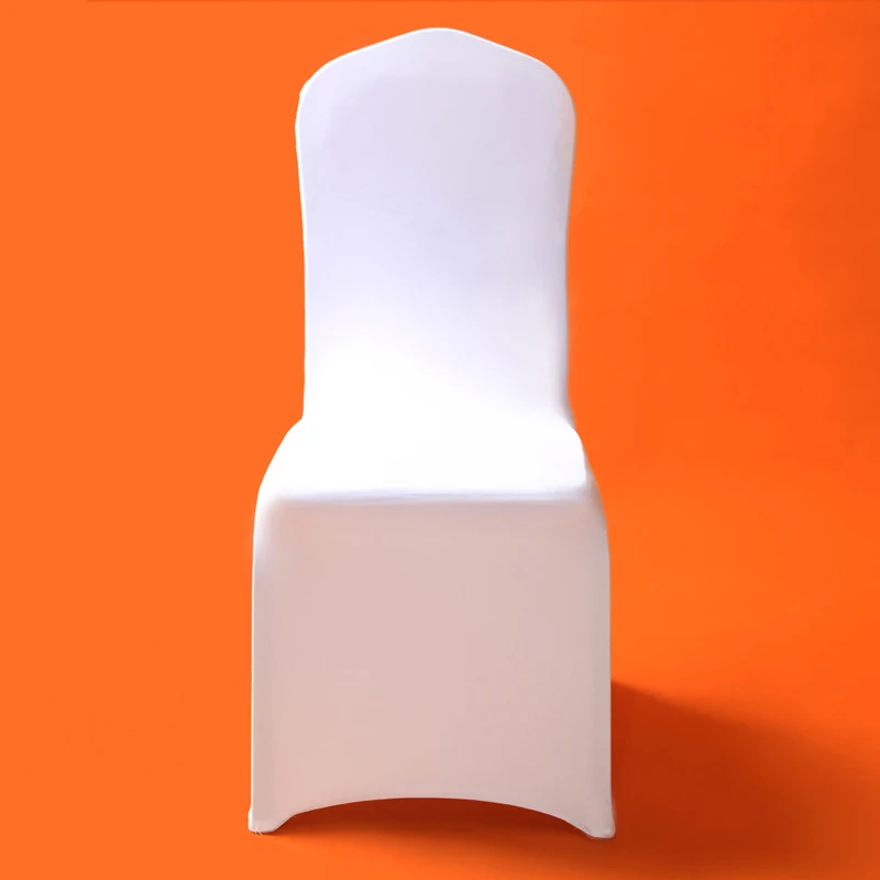 

100Pcs Universal White Stretch Polyester Lycra Chair Covers Spandex for Weddings Party Banquet Hotel Dining Office Decoration