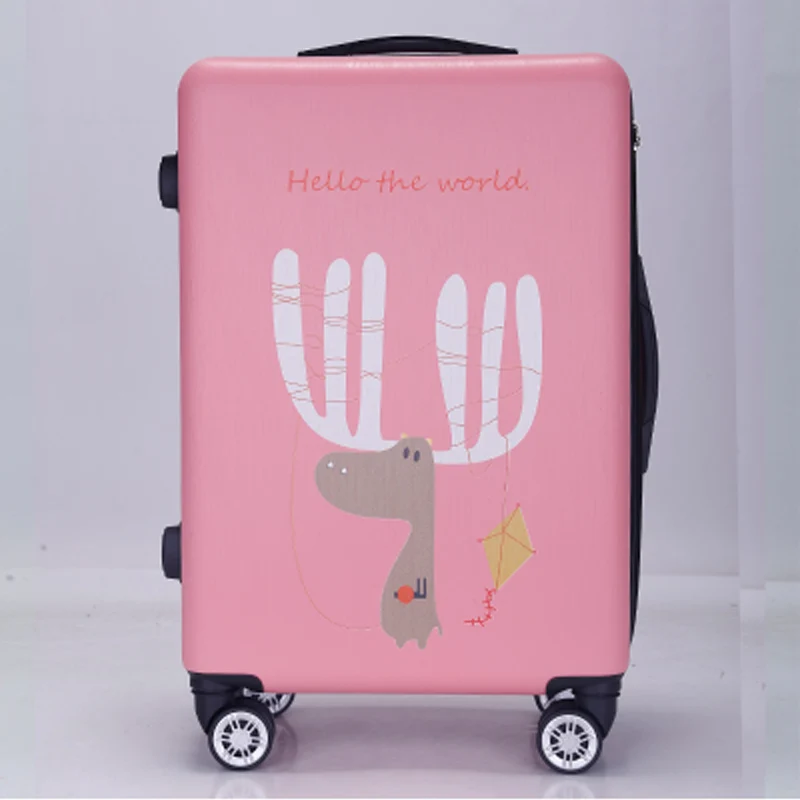 2" 22" 2" 26" ручной чемодан на колесиках для девочек и мальчиков, розовый милый багаж, дорожная сумка, сумки на колесиках, школьные чемоданы на колесиках для студентов - Цвет: as the picture shows