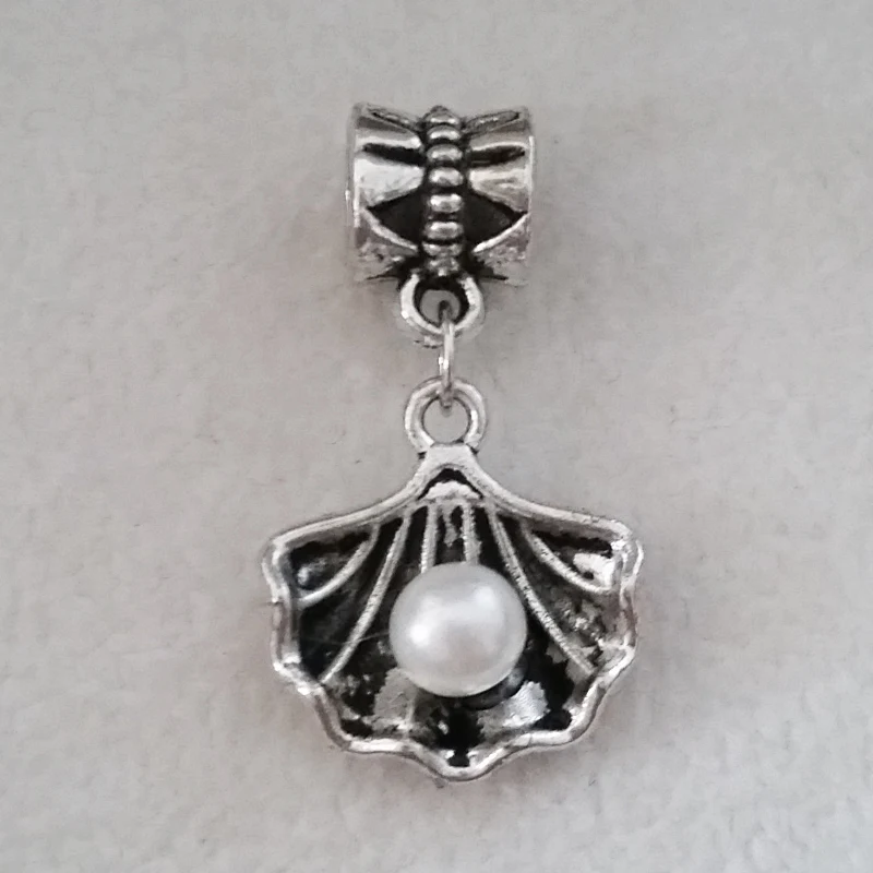 1PC Peal Shell Floating Hanging Pendants Silver Plated Dangle Charms