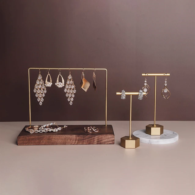 Walnut Earring Cardboard Hanger earring display stands wooden earring  Storage Organizer - AliExpress
