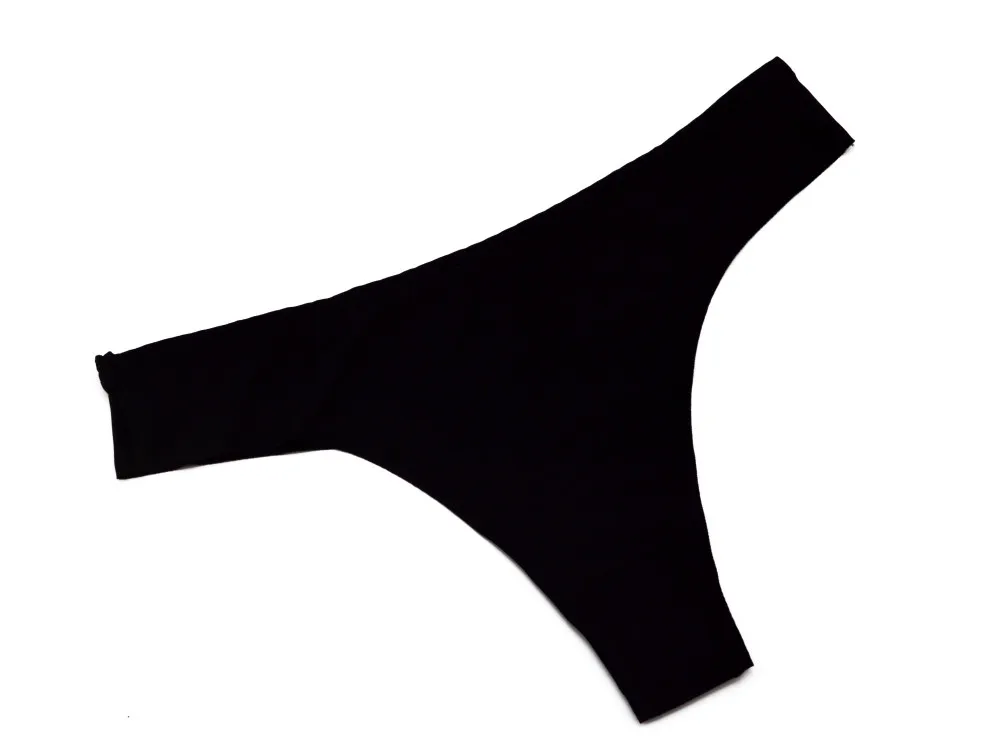 hot sale ice silk women summer t panties, invisabile seamless crotch female sport thongs, candy colorswomen underwear G-stringsl'bellagiovanna, black