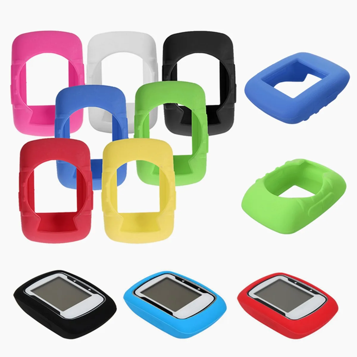 

GPS Cycling Computer Silicone Gel Skin Protect Case Cover With LCD Screen Film Protector for Garmin Edge 500 200