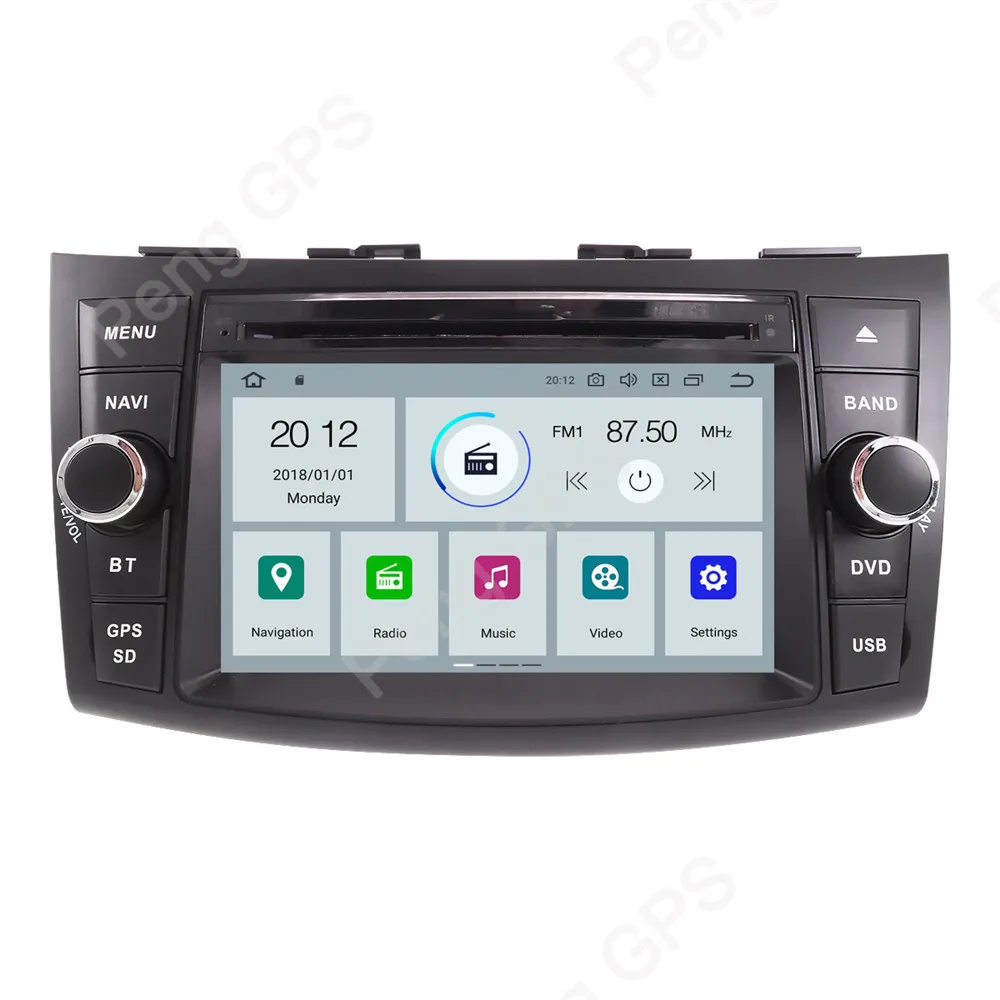 Perfect Android 9.0 Car 2 Din Radio for SUZUKI SWIFT 2011-2016 GPS Navigation CD DVD Player IPS Screen 1024*600 HIFI Music Headunit 1
