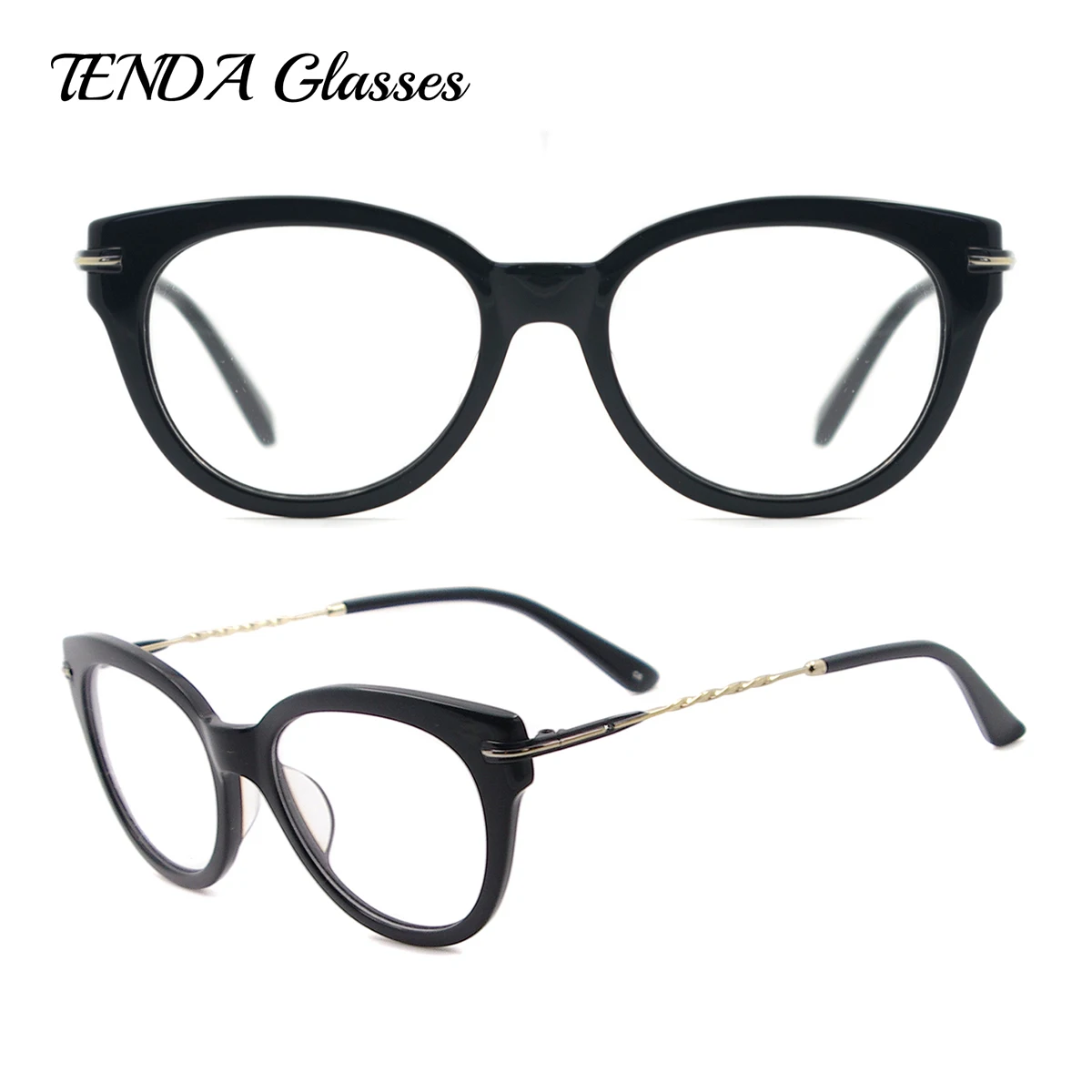 Women Eyeglasses Acetate Spectacles Big Round Glasses Frames For