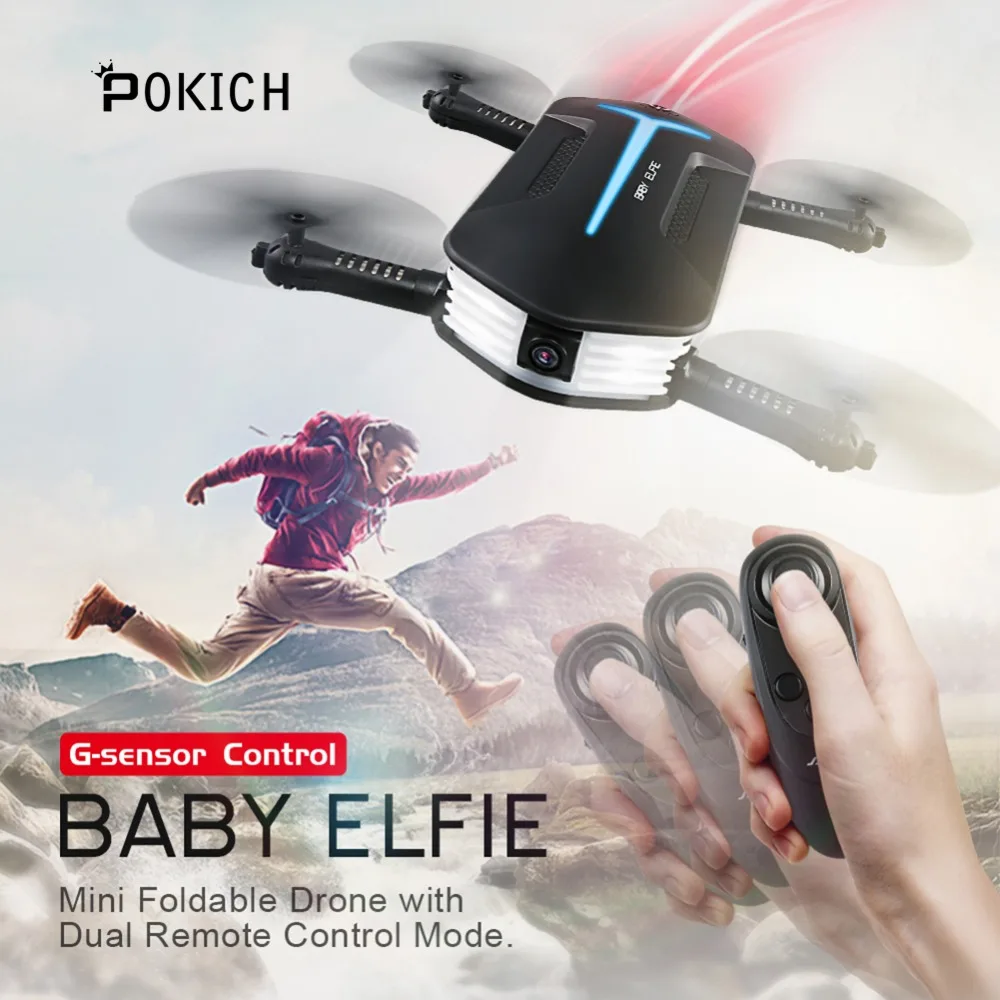 

Pokich H37 Mini Baby Elfie Selfie 720P WIFI FPV With Altitude Hold Headless Mode Foldable RC Drone Quadcopter RTF