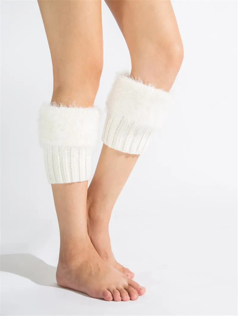 Зимние новые женские гетры Вязаные носки сапоги из искусственного меха манжета для ноги теплые Calentadores Piernas Mujer женские гетры