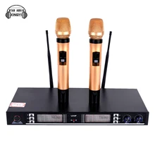 Профессиональный UHF беспроводной микрофон Система интеллектуальная индукция двойной Ручной беспроводной микрофон для UR8S Караоке КТВ ПК аудио микшер
