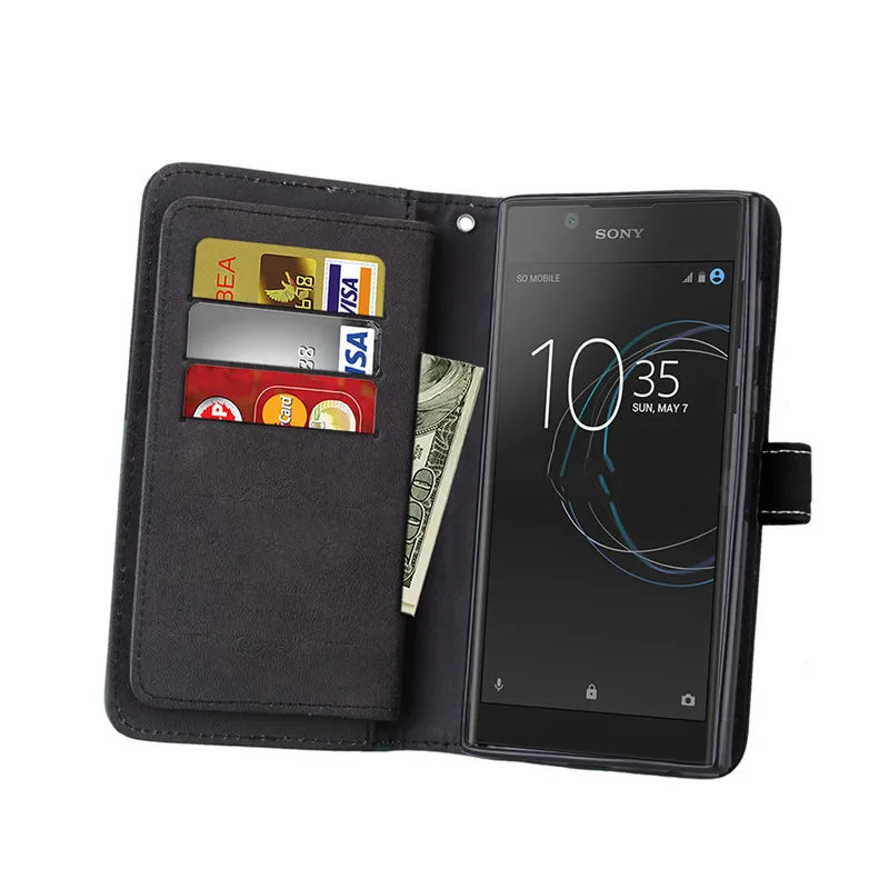 Luxury Leather Flip Case For Sony Xperia L1 Case Wallet Cover For Sony L1 G3311 G3312 Dual Sim Business Cases3
