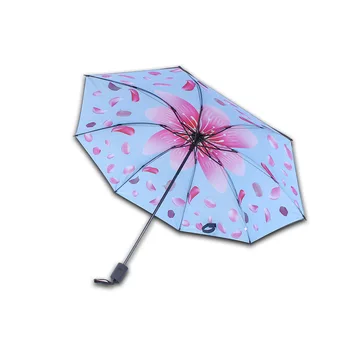 

Black plastic UV outdoor umbrellas men's and women's umbrellas animal flower cartoon folding sun umbrella 8k S508