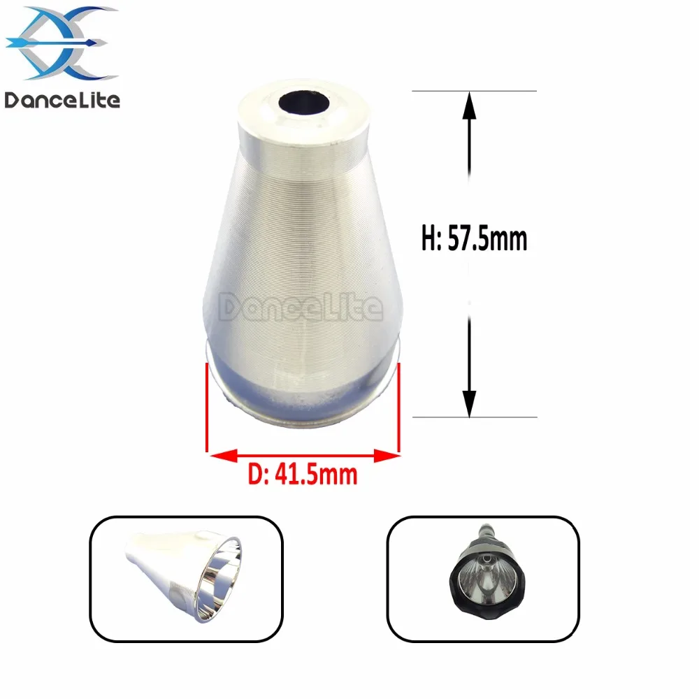 1 шт. HS-802 802 Светодиодный отражатель для фонарика Алюминиевый Гладкий SMO фонарь светильник чашка(диаметр: 41,5 mmxH: 57,5 мм