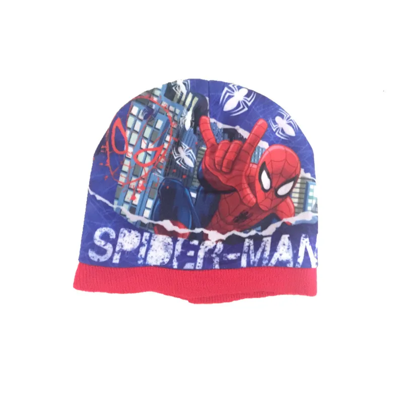 Новая Вязаная шапка ручной работы с человеком-пауком на осень и зиму+ шарф+ перчатки, комплект детской шляпки, рождественские подарки для детей