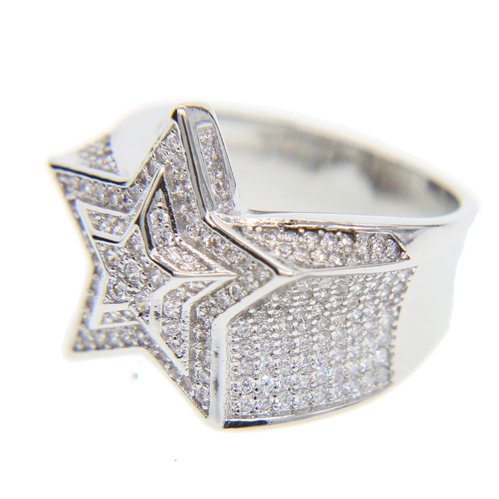 

top quality #9 10 11 full micro pave cz wedding engagement hip hop bling star shape cool street boy bling iced out cz ring