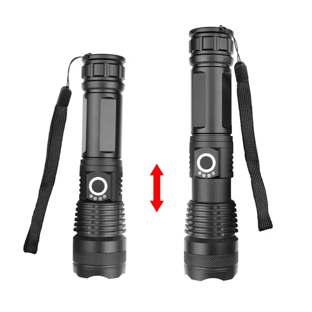 LED XHP50 Telescopic Focusing Flashlight High Light Torch with Power Display New Long Shot LED Tactical Flashlight LED XHP50 Telescopic Focusing Flashlight High Light Torch with Power Display New Long Shot LED Tactical Flashlight